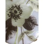 Vintage Ceramic Transferware Brooch Pin Green Black Flower Oval Gold Tone Estate White Photo 1