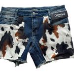 Glimms New York Jeans Natural Leather Shorts Genuine Cowhide Shorts SZ 30 #2505 Blue Photo 0