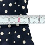 Escada Navy Blue Polka Dot Silk Midi Dress Ruffles V Photo 5