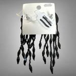 Free People  Stella Dangle Earrings in Black NWT Rose Rosette Beads Western Boho Photo 6