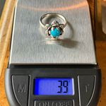 Sleeping Beauty Turquoise Sterling Silver Lotus Ring Photo 7