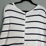 Lane Bryant NWT Lane‎ Bryant Asymmetrcial Black White Stripe w/ Orange Zip Back Top 18/20 Photo 9