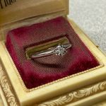 14K White Gold Diamond Classic Solitaire Ring Engagement Promise Gift Size 6.25 Silver Photo 2