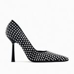 ZARA studded heels high heel shoes in black Photo 6
