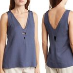 Reiss  Emi V-Neck Ladder Cut Out Blue Tank Size 2 Photo 1