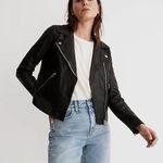 Madewell  Washed Leather Motorcycle Jacket-‎ New S Photo 0