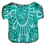 Milly  by New York Green Silk Blouse Top Black Trim Size 2 Photo 0