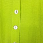 John Mark  Wire Collar Crochet Button Up Tunic Size Medium Lime Green Solid Photo 3