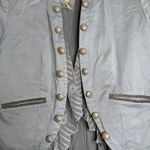 Sundance  Embroidered Ruffle Trim Jacket Faux Button Front S Collar Women's Small Photo 2