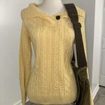 Croft & Barrow Pastel Yellow Cable Knit Sweater with Button Photo 1