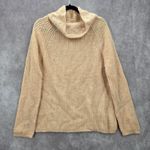 Pink Knit Gold Metallic Long Sleeve Pullover Cardigan Sweater Medium Photo 0