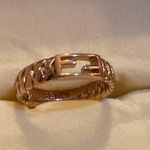 Fendi Baguette Metal Oro Rosa Ring Size M Photo 6