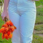 ZARA White Straight Leg Jeans Photo 1