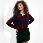 American Eagle  Outfitters dark green corduroy button-front mini skirt Photo 4