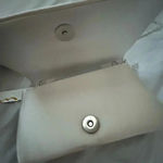 Nina NWT  SMALL SHOULDER PURSE CREAM WITH BLACK PEARL BEADED BOW DESIGN Photo 3