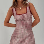 Princess Polly NWT Dasha Mini Dress. Red Check. Size 4. Photo 0