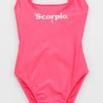 Aerie Astrology Scorpio Babewatch Cheekiest Pink One Piece Swimsuit Size Small Photo 0