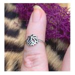 Lotus Flower Sterling Silver Toe Ring Midi Ring Silver Photo 2