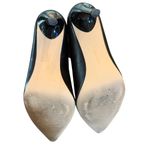 Calvin Klein Black Leather Patent Cap Toe Heels Size 9 Photo 5