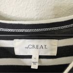 THE GREAT Stripe Ruffle Balloon Sleeve Mini Dress Black White Size 0 US / XS Photo 4