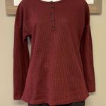 Unbranded Brick Red Pullover Long Sleeve Thermal Crew Neck Shirt Photo 0