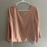 Cotton Candy LA Cotton Candy pink v-neck blouse with lace on sleeves  Photo 2