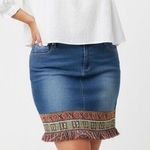C Est.1946 Embroidered Denim Skirt Photo 0