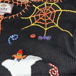 Tiara International Tiara Vintage Women’s Size XL Black Orange Candy Corn Ghosts Halloween Sweater Photo 5