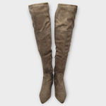 Kensie Over The Knee Womens Suede Draw String Side Zip Riding Heel Boots Size 7M Tan Photo 2