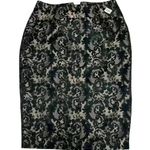 Worthington Pencil Skirt - Size 8 - Black and Gold Brocade - Back Zip Photo 2