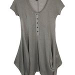RONEN CHEN Sz 1 US 6 Knit Tunic Asymmetrical Dress Lightweight Gray Short Sleeve Photo 0
