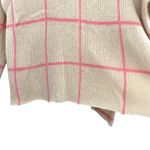 Wooden Ships Anthropologie  Sweater Pink Check Plaid Mohair Wool Blend Photo 3