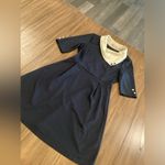 Miss Patina London Parisian Port Peter Pan Collar Dress Navy retro Blue Size M Photo 3