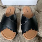 Qupid Scalloped Criss Cross Slides Photo 1