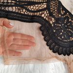 Forever 21  Size Small S Sheer Light Carmel Brown Black Cropped Crochet Festival Photo 8