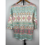 Akemi + Kin  Anthropologie‎ Multicolor Morgana Tribal Aztec Knit 3/4 Sleeve Top M Photo 5