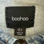 Boohoo  Denim Jacket Zip Detail Size US4 Blue Photo 1