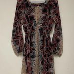 Three Eighty Two Sheer Flowy Snake Skin Print Dress with long sleeves Brown Size M Photo 1