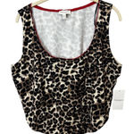 Mixed Threads Leopard Print Tank Top Size 2X Y2K Red Lace Corset Style Photo 0