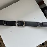 Chico's  Womens Black Leather and Silver Belt, Size L Photo 1