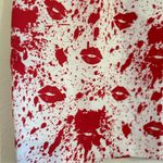 OppoSuits Scary Sherry Bold Red and White Lip Print Pencil Mini Skirt size 8 Photo 6
