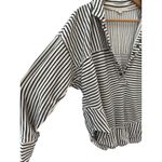 Anthropologie  Pilcro Oversized Striped Splice Henley Top Neutral Size Small Photo 8