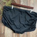 NWT Avenue Womens Swim Bikini Bottom Black Ruched Skirted Front Plus Size 26 Photo 1
