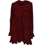 Brittany Black Women's Red Black Marbled Ruffled Long Sleeve Sweater Size 2X Photo 2