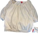 Elle  XL 3/4 Sleeve Off White with Gold Rhinestones Women's Top Photo 1