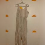 Rachel Zoe Beige and White Striped Jumpsuit Photo 1
