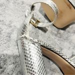 Good American  Ankle Strap Open Toe Platform Sandals Silver Size 8 Photo 7
