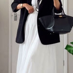 Theory NEW  Easy Midi Skirt White City Poplin Photo 0