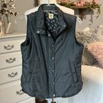 True Craft Puffer Vest Jacket Charcoal Gray Snaps Zip Ski Womens Medium Photo 2