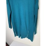 Chico's Womens Size 3 XL Pullover Sweater Green V-Neck Long Sleeve Zip Ribbed Hem Photo 1